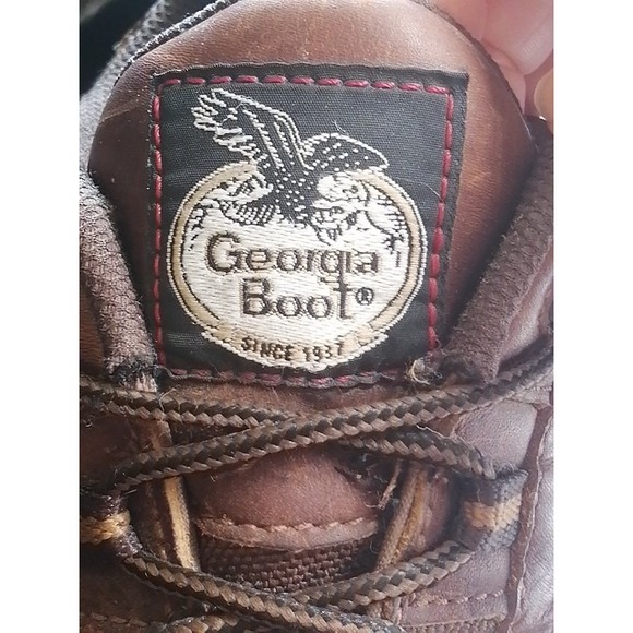 Georgia Boot‎ Oxfords Mens Brown 10 Leather Work Shoes Vibram Steel Toe GB3602 - Picture 9 of 11